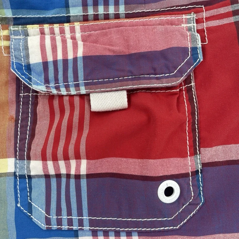 Abercrombie & Fitch Board Shorts Mens M Multicolor Plaid Y2K Lined Swim Retro